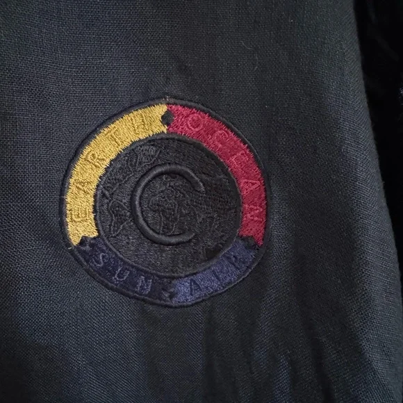 Unisex Black Shirt with Multicolor Embroidered Patch - Picture 4 of 8